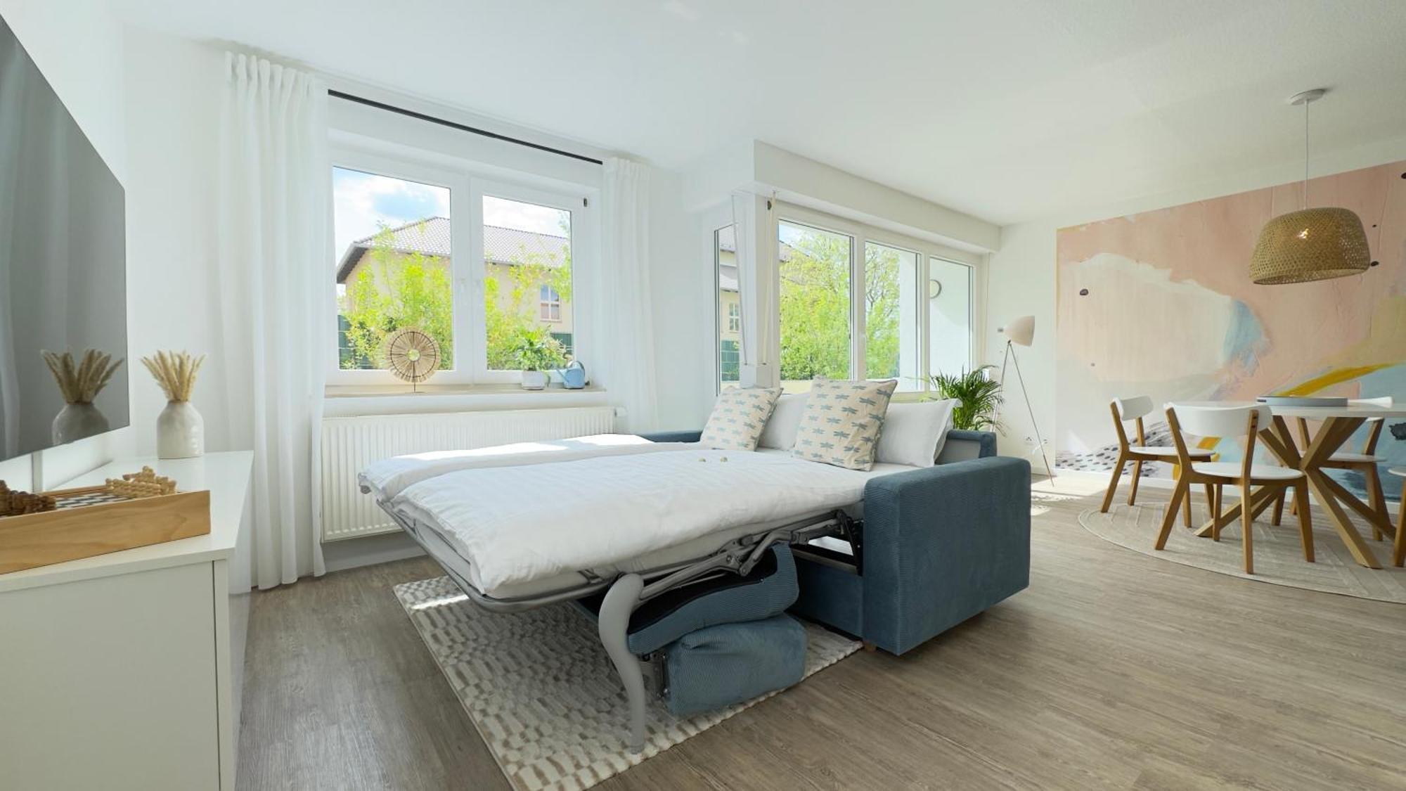 Fewo Am Park - 4P, Boxspringbett, Balkon, Smarttv, Gesundbrunnen, Familienfreundlich Halle  外观 照片