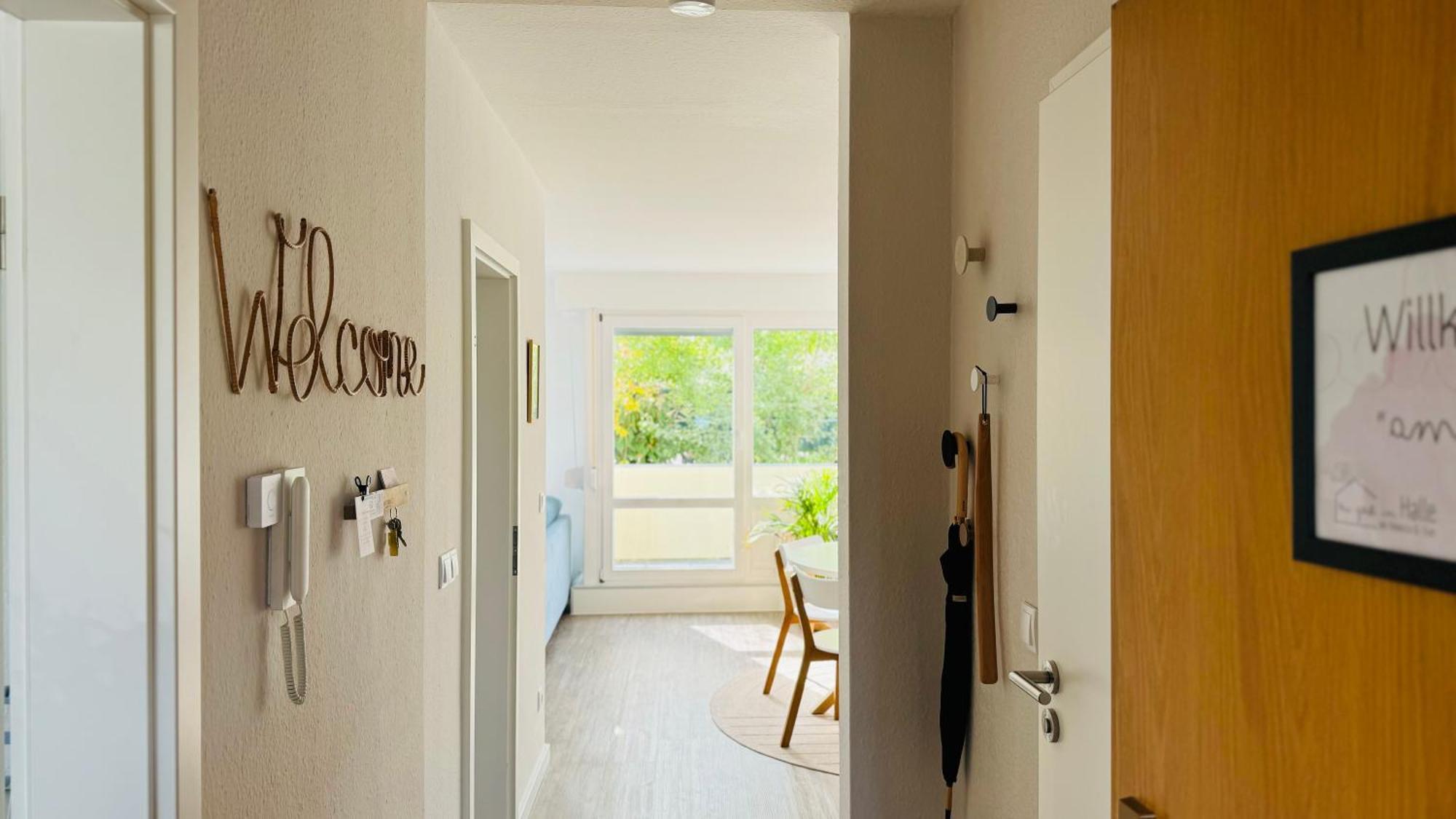 Fewo Am Park - 4P, Boxspringbett, Balkon, Smarttv, Gesundbrunnen, Familienfreundlich Halle  外观 照片